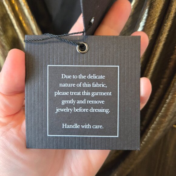 Ieena for Mac Duggal black Tie gold asymmetric dress size 18 NWT - Picture 9 of 10